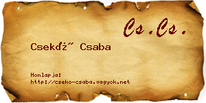 Csekő Csaba névjegykártya